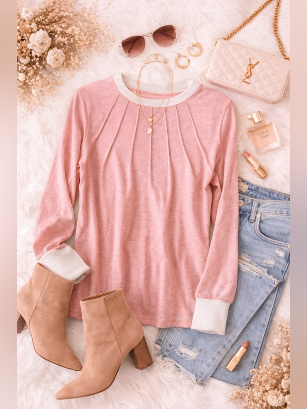 Othr Pink and White Long Sleeve Top